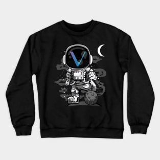 Astronaut Vechain VET Coin To The Moon Crypto Token Cryptocurrency Wallet Birthday Gift For Men Women Kids Crewneck Sweatshirt